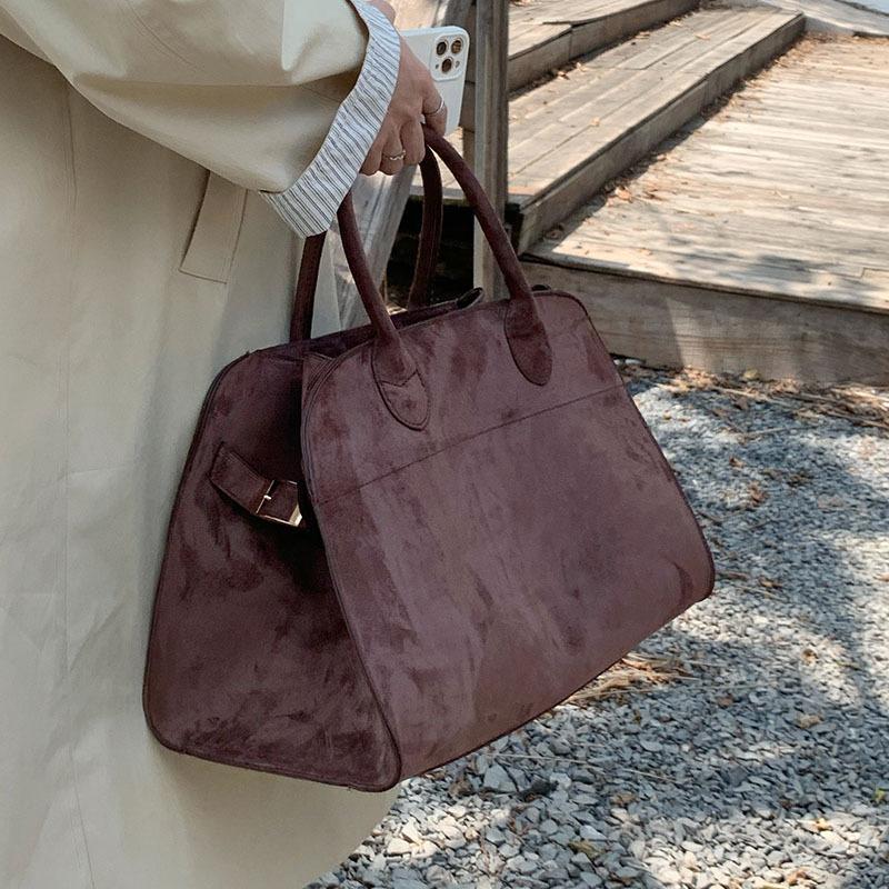 Geantă Tote din Piele Suede de Înaltă Calitate Designer de Lux Boston Geantă de Mână Mare Iarnă Vintage Genți de Umăr pentru Femei