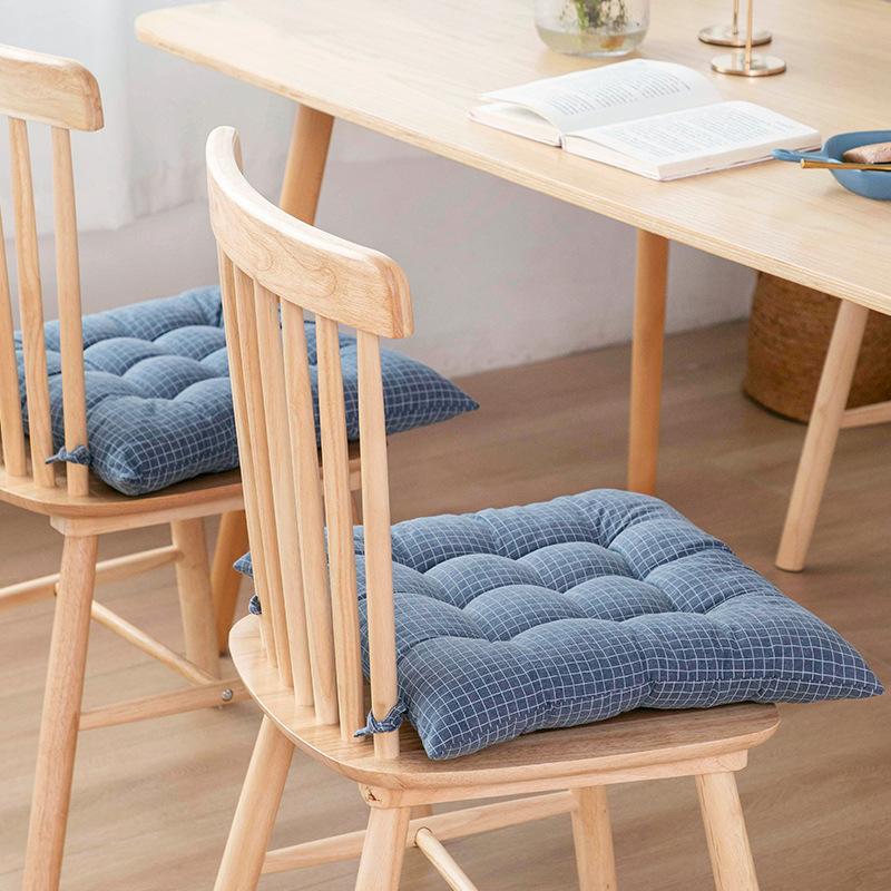 Linen Pearl Cotton Cushions Office Student Chair Mat Square Stool Backrest Pillow Non Slip Cushion for Household Dining Chairs Breathable All Seasons