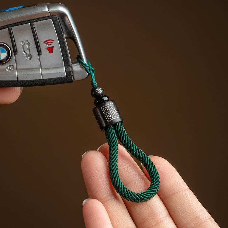 Handy-Lanyard: Handgewebter Sandelholzring, Retro-Schlüsselanhänger für Handys, USB-Sticks und Schlüssel.
