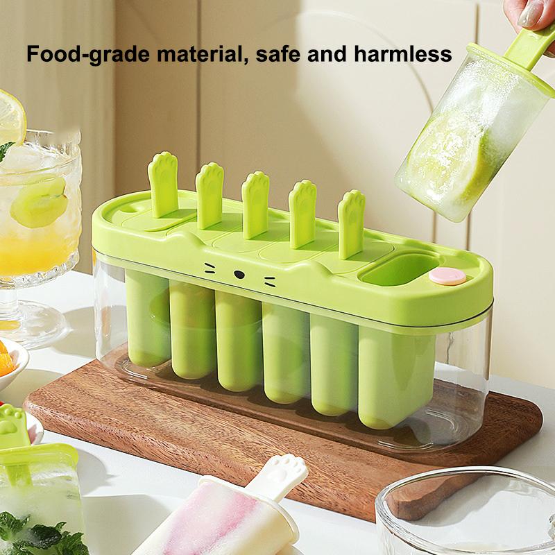 Six-cavity Ice Cream Mold For Home Use, Homemade Popsicles, Children's Ice Cream, Ice Cream Molds, Ice Boxes
