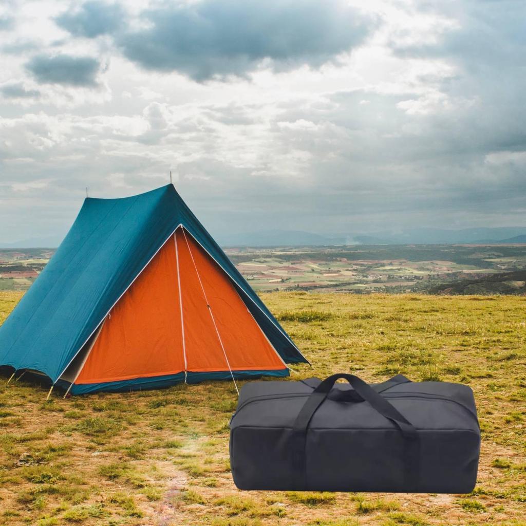 Schwarze Camping-Aufbewahrungstasche, Tragbar, Kofferraum-Organizer für Wandern und Trekking.