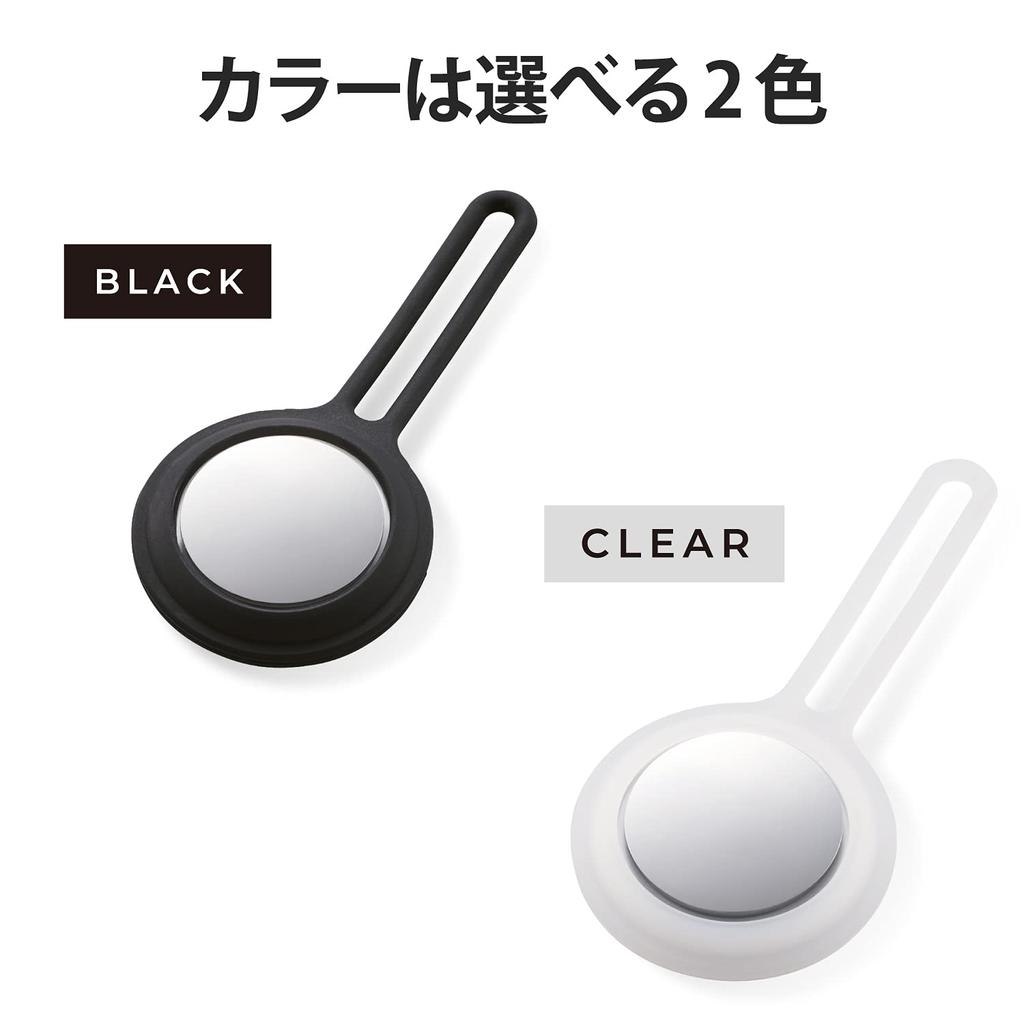 ELECOM AirTag Silicone Bumper Case (with Strap), Clear, AT-SCSCR