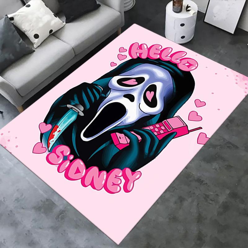 Ghost Face Office Carpet Soft Polyester Entrance Carpet Washable Non slip Machine Washable Indoor Ca