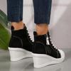 Women Sneakers New Hidden Wedge Invisible Heel Canvas Shoes for Women Wedge Increased Casual Breathable Platform Sneakers Women
