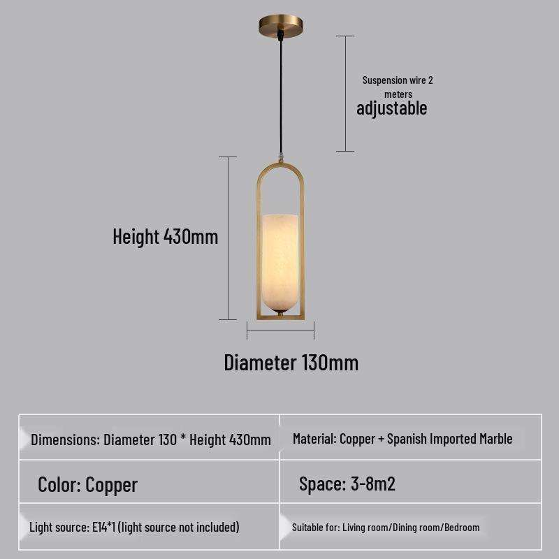 Nordic Marble Pendant Light for Bedroom, Dining Room, or Entrance