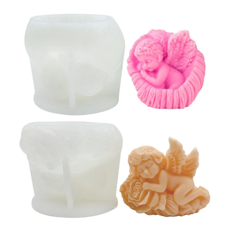Rose Angel Baby Candle Mould Heat Resistant Silicone for Craft Handmade Candle Soap Chocolate Making