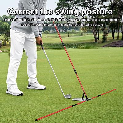 Portable Golf Alignment Stick Holder Multi-functional Golf Swing Practice Corrector Postures Correction Angle Adjustment