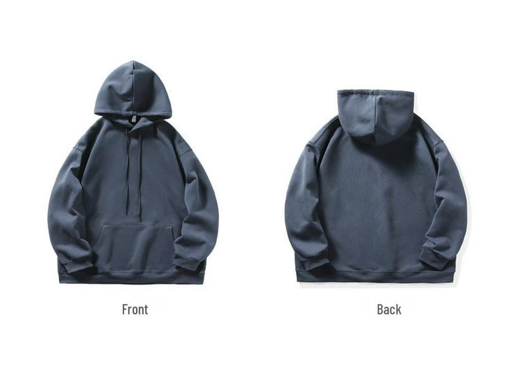 Unisex Heavyweight Hoodie: Solid Color American Street Style for Autumn/Winter