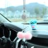 Creative New Mink Hair Crystal Diamond Ball Peach Heart Rearview Mirror Pendant Tassel Style Car Hanging Decoration PendantItems