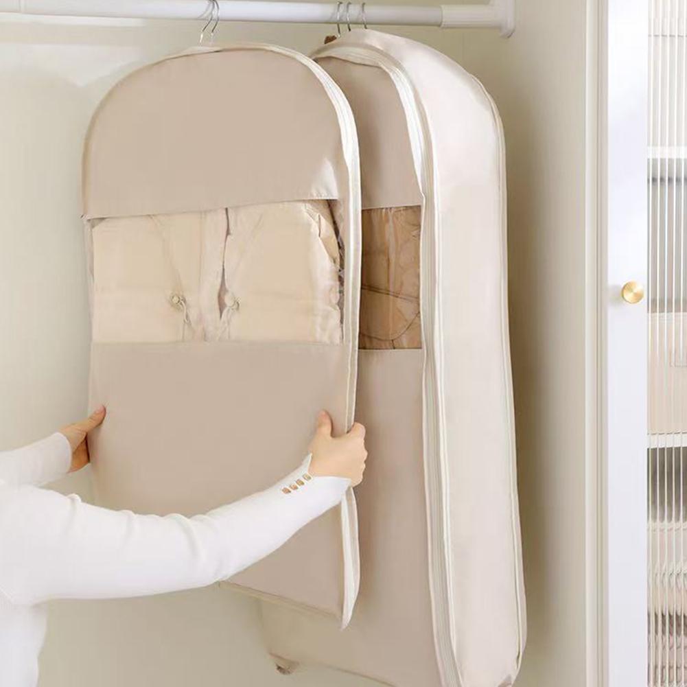 Platzsparender Hänge-Kleidersack mit Selbstkompressions-Reißverschluss Staubschutz Kleidersack Kleiderhülle für Hängende Kleidung