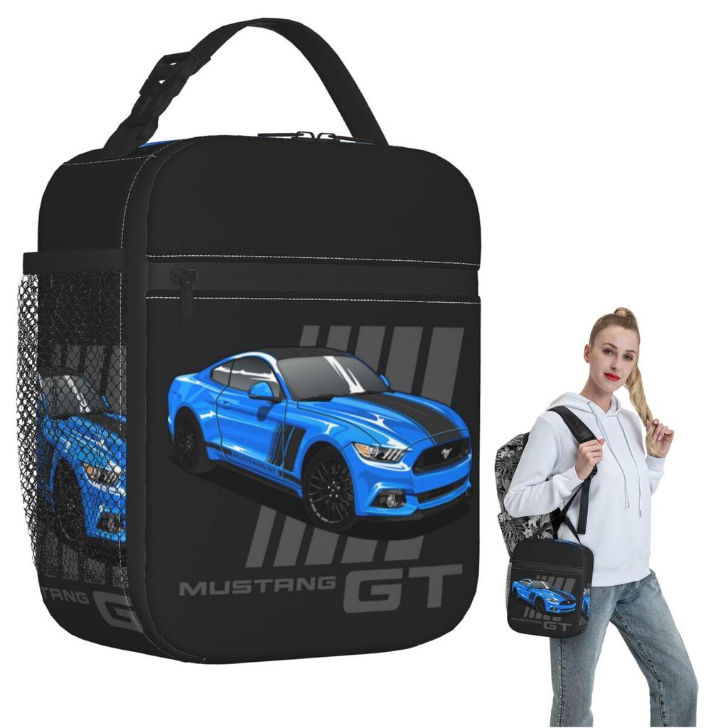 Mustang Gt Insulated Lunch Bag for Women Children Portable Food Boxes Thermal Lunch Box Tote