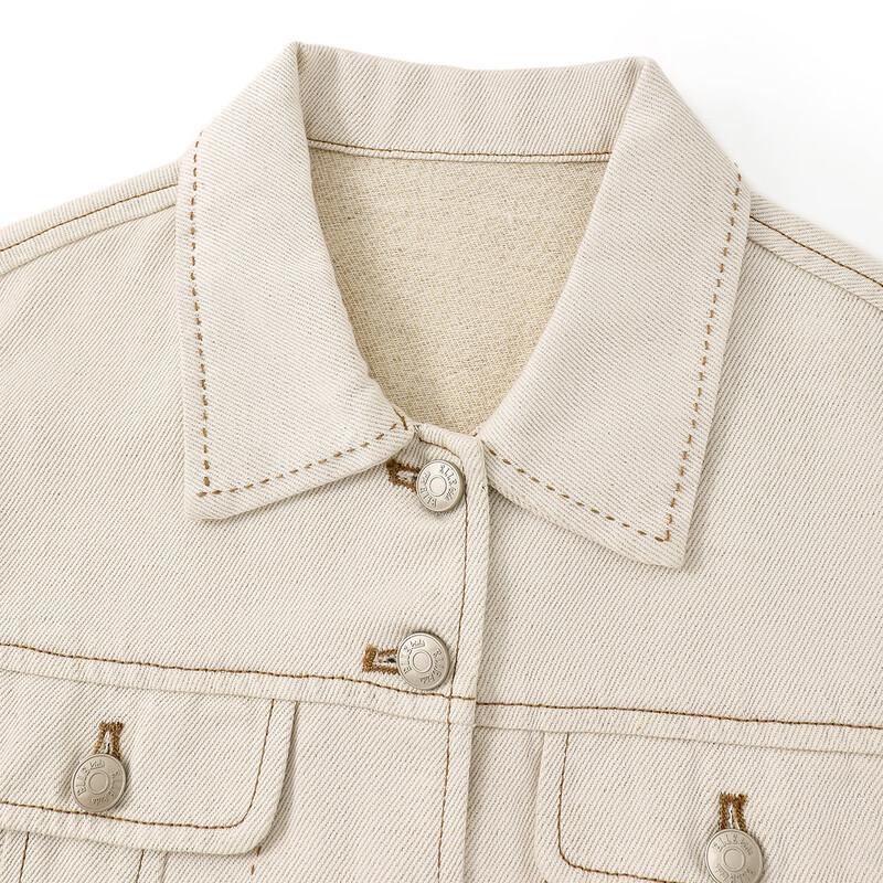 ELLE KIDS Girls' Linen Lyocell Denim Jacket