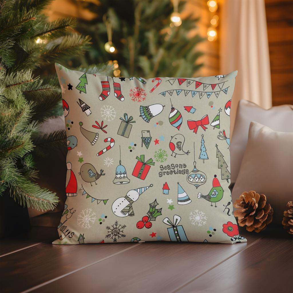 Home Decor Christmas Cheer: Festive Patterned Pillow Cover Pattern Cushion Cover Suitable for Sofa Bedroom Car Pillow Cover