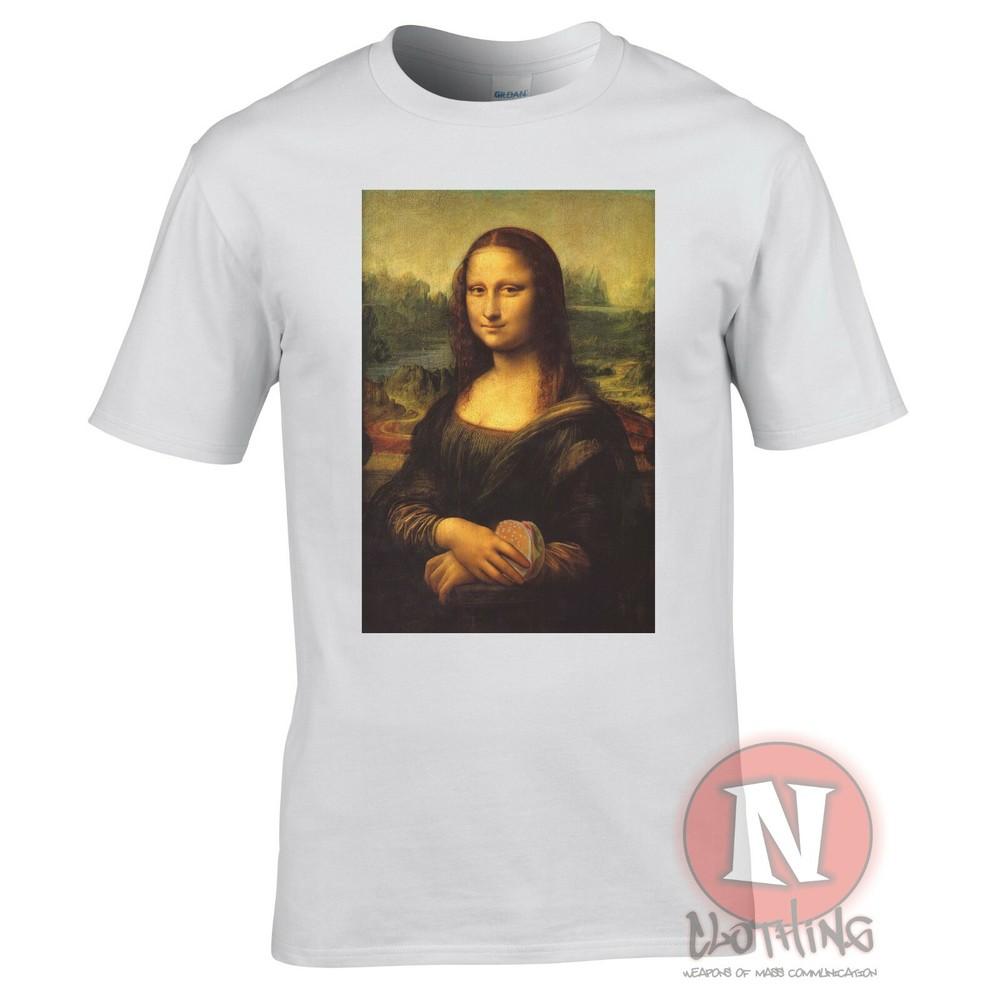Mona Lisa Burger T-shirt Aesthetic Vaporwave Classic Fast Food Art Tee