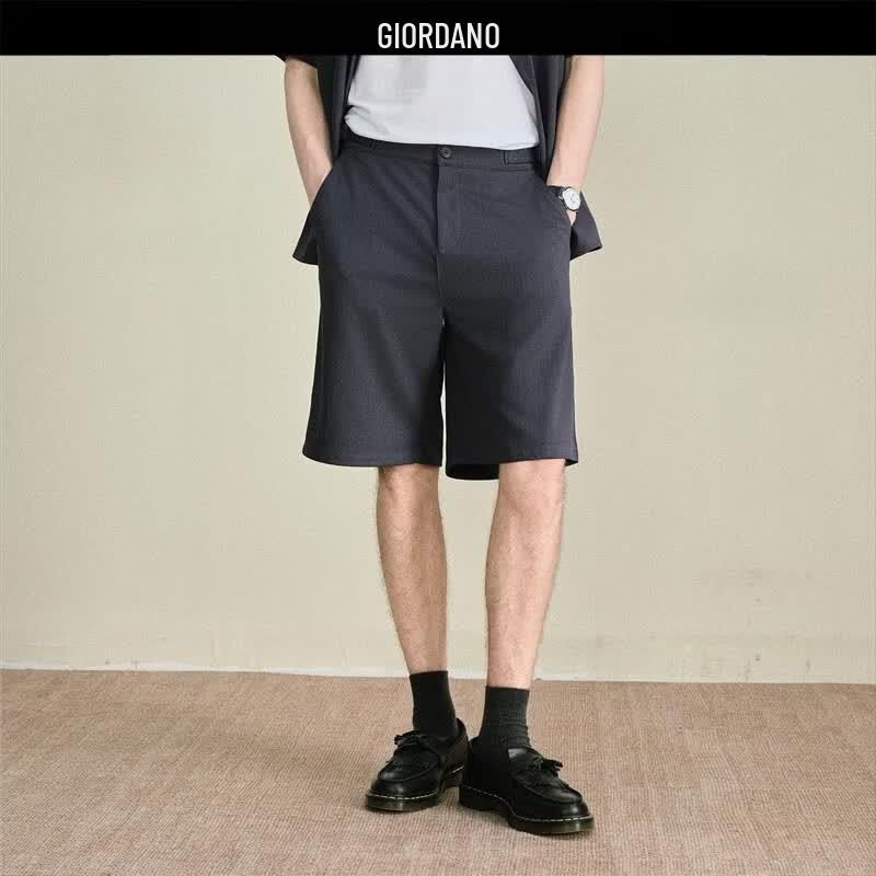 Giordano Men s Ribbed Knit Elastic Waist Shorts L 06 синий