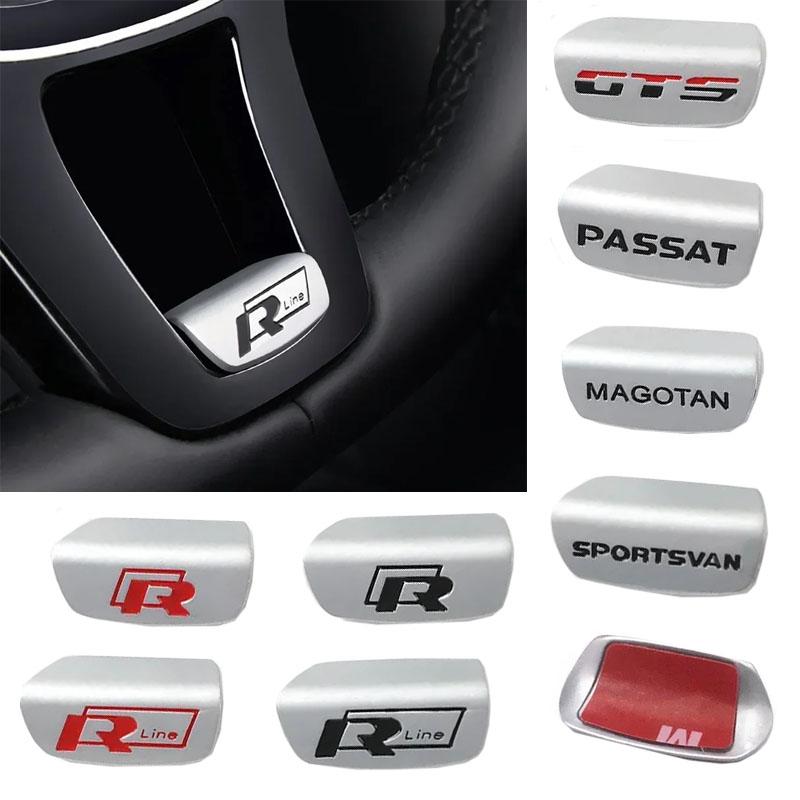 XMZSA1 Chromed Car Steering Wheel Emblem Sticker for Volkswagen VW RLine GTI Golf Passat Jetta Polo Tiguan Touran Scirocco Accessories
