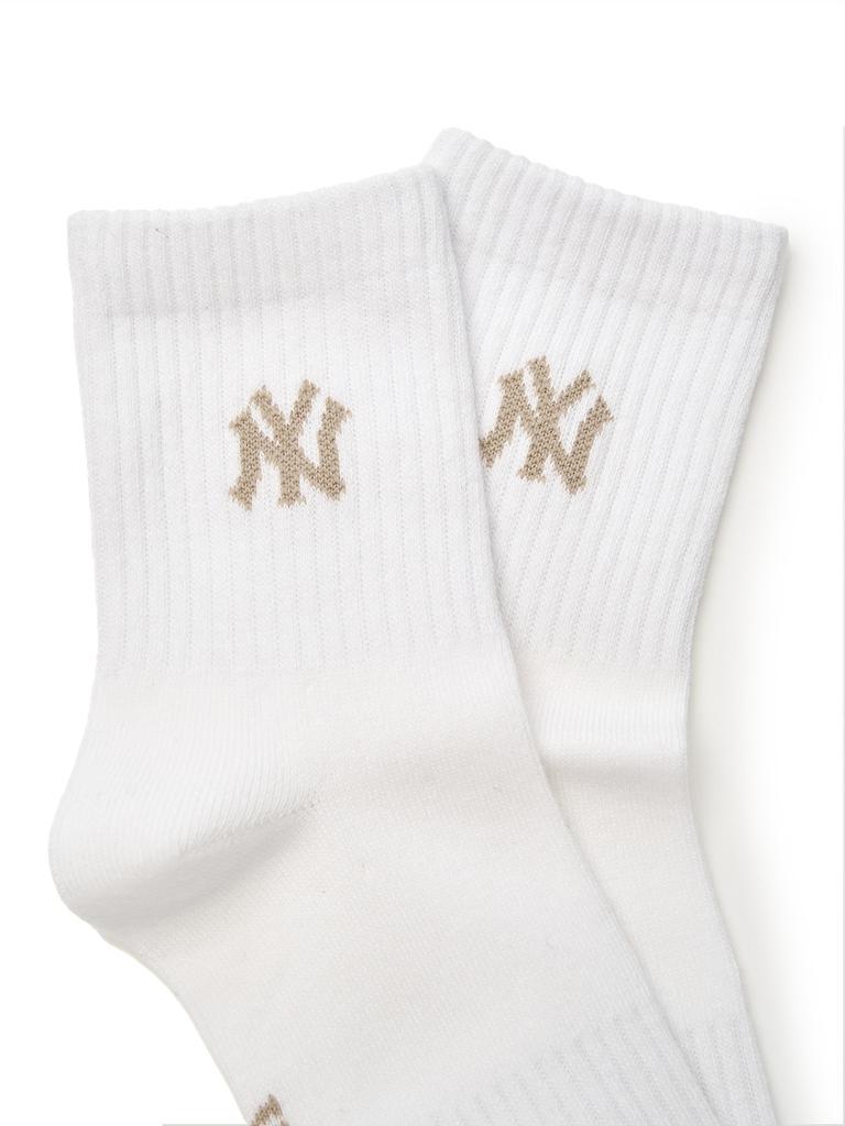 Emelbi Daily Small Logo Mid-Calf Socks Ny (White)