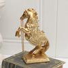 2026 Year Of Horse Wealth Resin Horse Statue Golden Ornaments For Home & Office Desktop Decor Photography Props