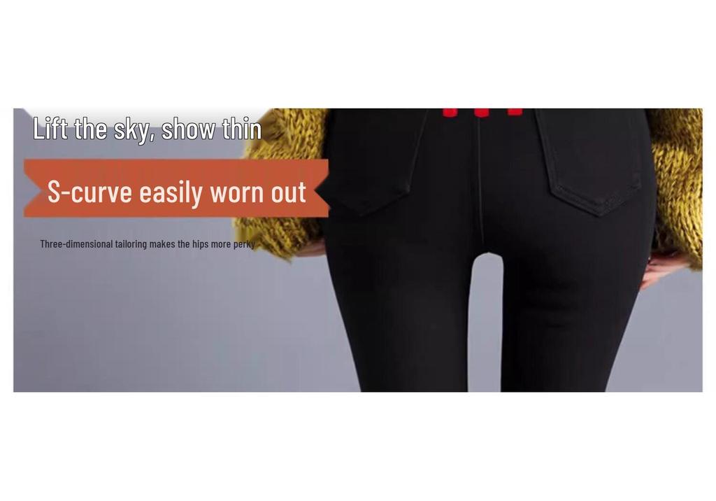 Women's High Waist Black Slimming Leggings, Plus Size Pencil Skinny Pants for Spring and Autumn