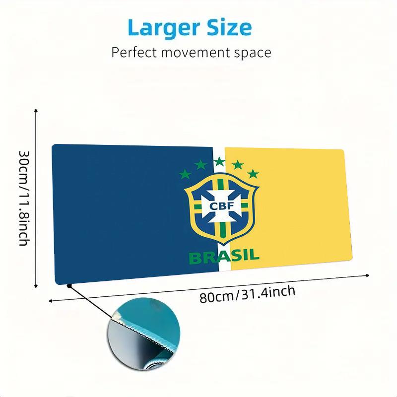 Brazil National Football Team Print  Cushion Non-slip Laptop Tablet Big Mousepad XXL Mat Mini PC Playmat With Lock edge