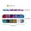 12Colors/set Nail Glitter Pentagram Shape 3D Sequins Nail Art Tips Charms Epoxy Filled Sequin for Nail Art/craft/makeup