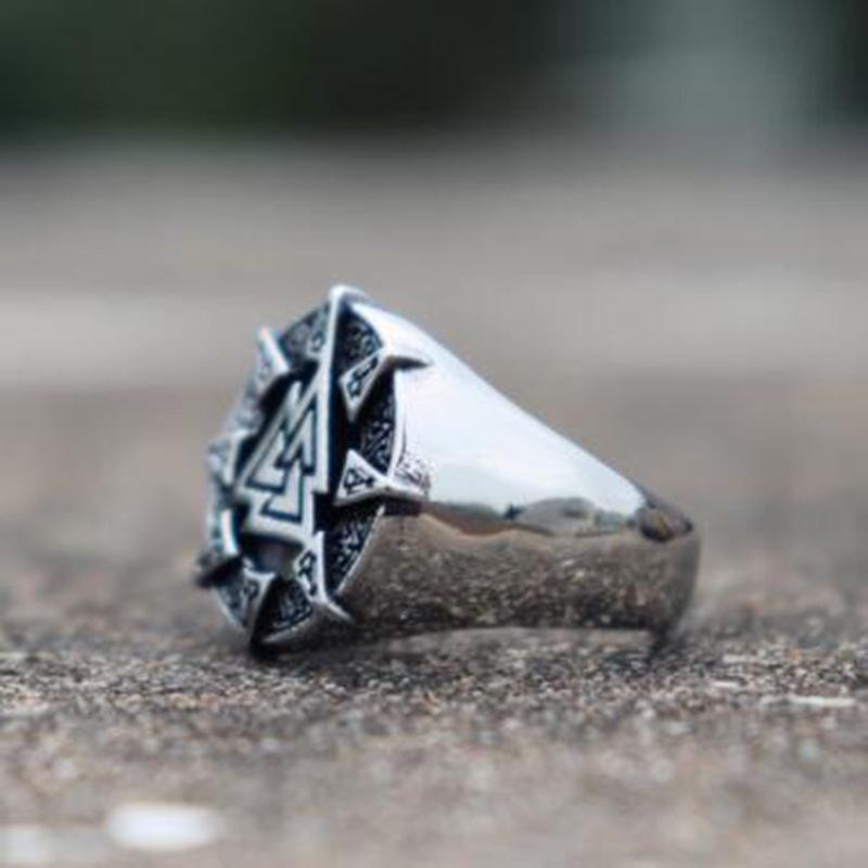 Stylish Nordic Viking Triangle Symbol Men's Ring