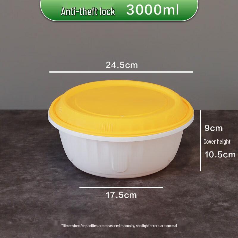 Disposable Round Takeaway Container with Anti-theft Lid