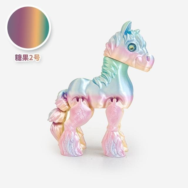 2026 Cute Movable Joint 3D Printed Pony Statue Relief Sensory Toy Home Office Desktop Decor Children's Day Gift