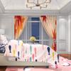 2PCS- Red Maple Leaf - Printed Curtain - Polyester Material - Suitable for Bedroom, Living Room, Study Private Space