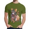 Summer Man T Shirt Mysterious Girl Kitsune Good Cotton Round Collar Cartoon Design T