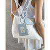 Korean Version of Summer Blue Kitten Print Handbag Bag for Women 2025 New Fashion Tote Bag Large Capacity Underarm Bag