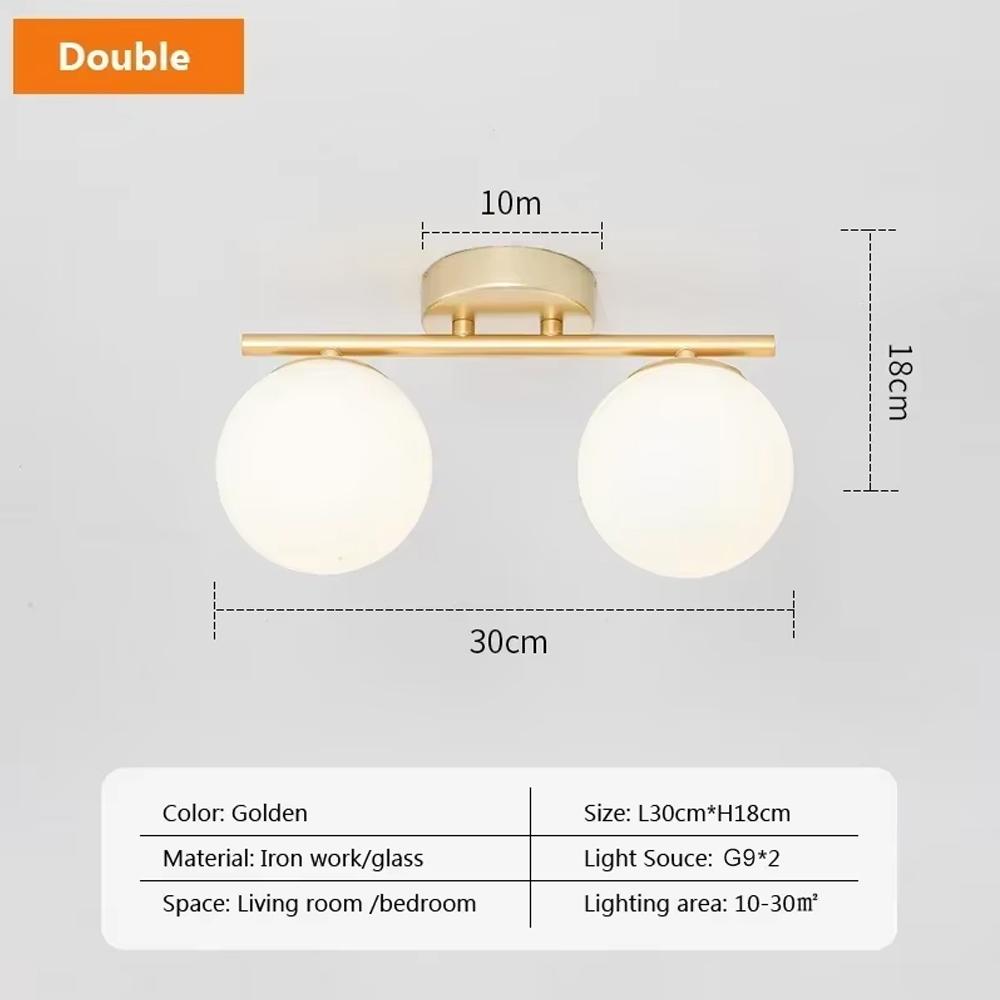 LED Glass Ceiling Light Milk White Ball For Living Room Entrance Hallway Bedroom Restroom Study Checkroom Indoor Lighting