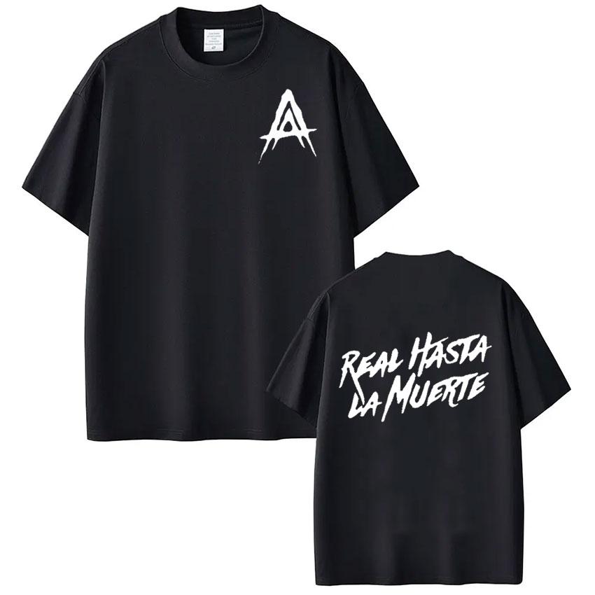 Rapper Anuel AA Real Hasta La Muerte T-Shirt Harajuku Mode Kurzarm T-Shirt Herren Damen HipHop Punk Baumwolle Sport T-Shirts