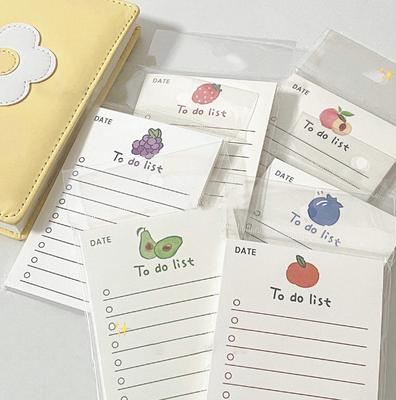 50 Feuilles Bloc-notes Fruits Mignon Kawaii Autocollant Liste de choses à faire Notes Journal de Fille DIY Décoratif Cahier d'école Papeterie