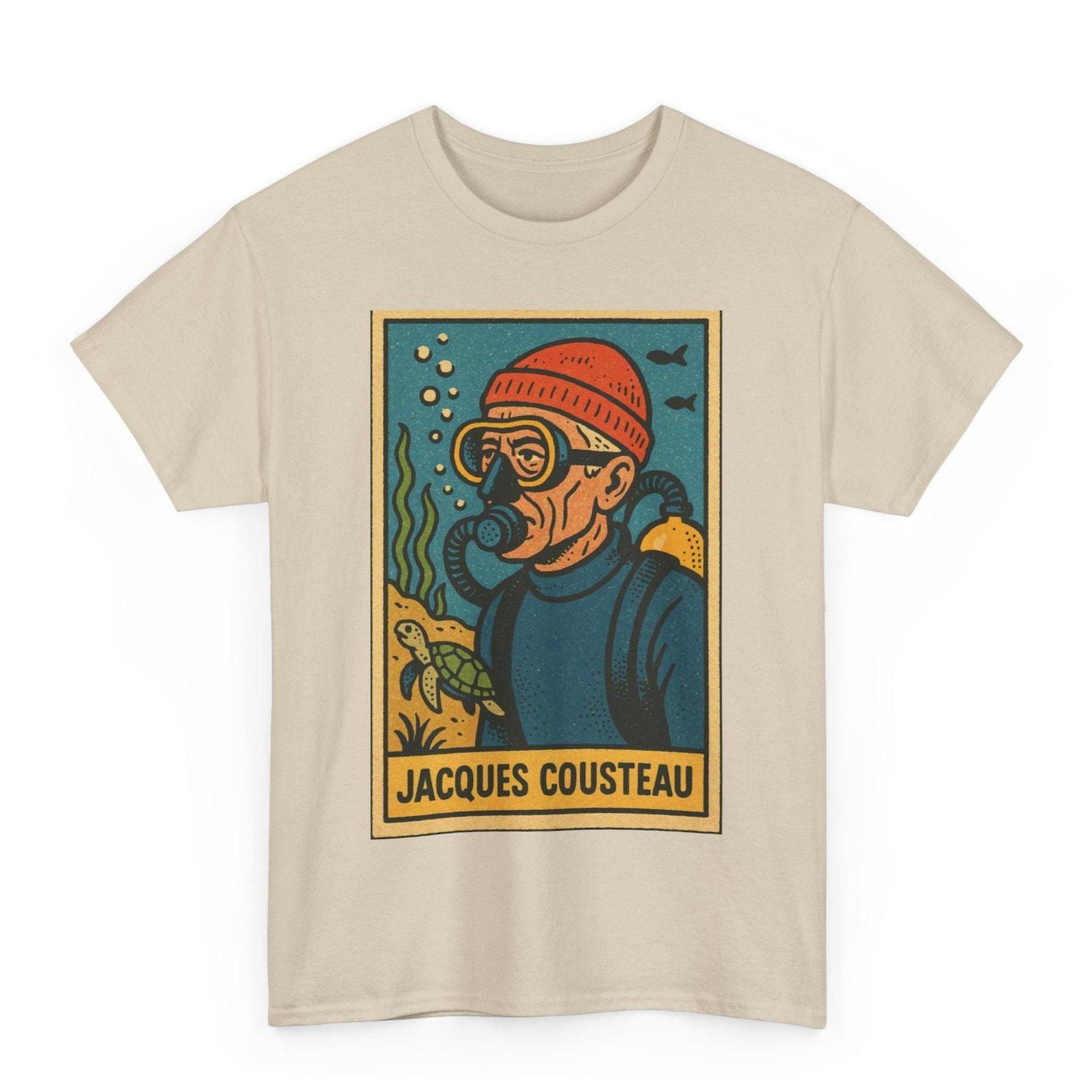 Jacques Cousteau T-Shirt: Retro Comic Ocean Explorer Tee 2XL