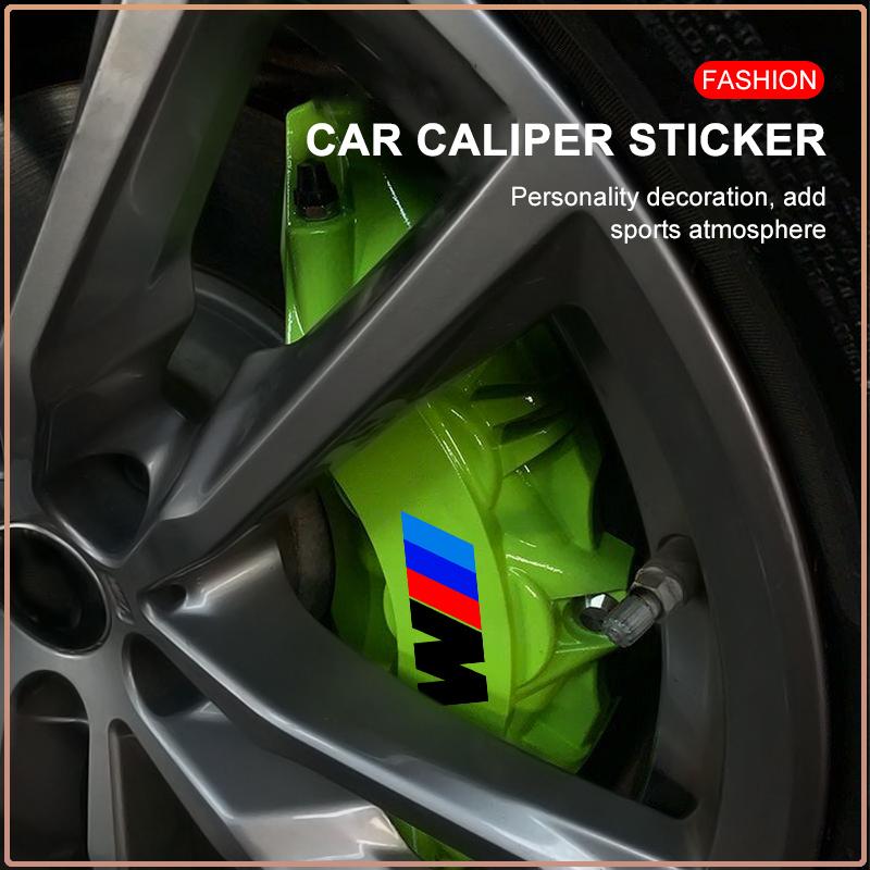 6 Stuks/Set Sportauto Remklauw 3D Stickers Wielnaaf Decoratie Accessoires of Bmw M3 M4 M5 M6 F20 F30 G20 F31 F34 F10 G30 F11 X3 F25 X4 I3 1 3 5 Serie