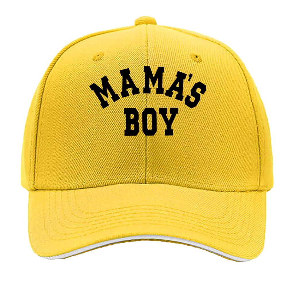 Mamas Boy Bold Black Sports Typography Sandwich Baseball Cap Unisex Women Sun Cap Outdoor Workouts Hat