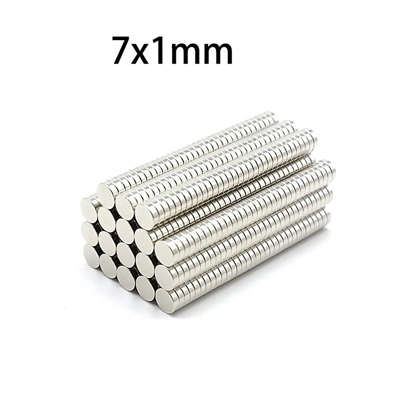 10/20/50pcs 7mm x 1mm Thin Powerful Magnets, Wide Surface Round Disc for DIY, Models, Repairing Sunglasses