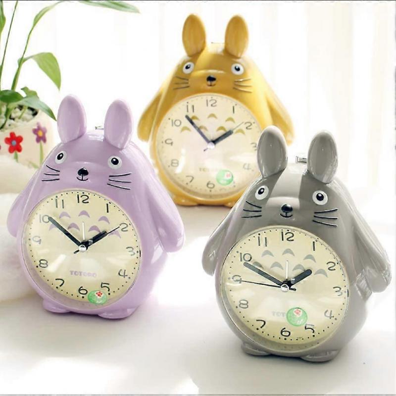 Wekity For Totoro Theme, Snooze Function Silent  And LED Night Light Clocks Best Gift for Kids Teens And Friend,Gray
