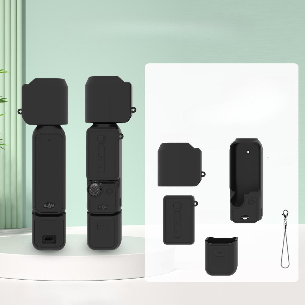Silikonowe Etui do DJI OSMO Pocket 3 i Akcesoriów Ochrona 360° Jednolity Kolor Różowy Czarny Szary Niebieski