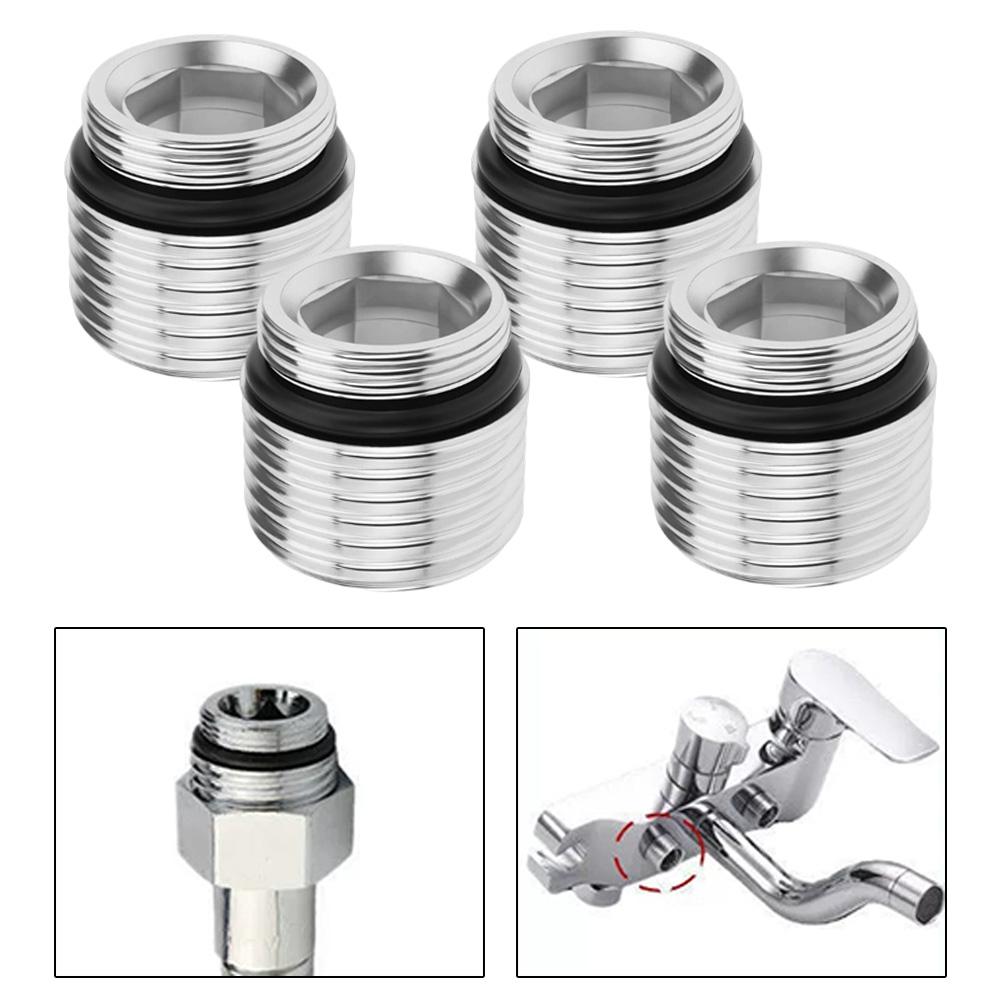 Set of 4 Metal Tap Adapters 18mm X 1.0mm to 1/2 Thread Connectors Designed for Compatibility with For Most Tap Fixtures