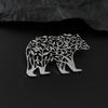 Punk Style Stainless Steel Brooch Plated Corsage Pin Trendy Polar Bear Brooch  Clothes Accessories