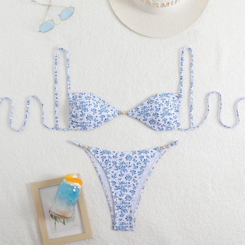 New Leopard Print Sexy Bikini Suspender Swimsuit Women's High-end Beach Hot Spring Swimsuit