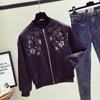 Damen Bomberjacken Weiblich Frühling Herbst Bestickt Weiß Baseball Flieger Mäntel Locker Trend Oberbekleidung Modern
