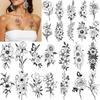 9pcs Temporary Tattoo Floral Tattoos Temporary Tattoo Stickers Butterfly Tattoos Waterproof Long-lasting Body Stickers For