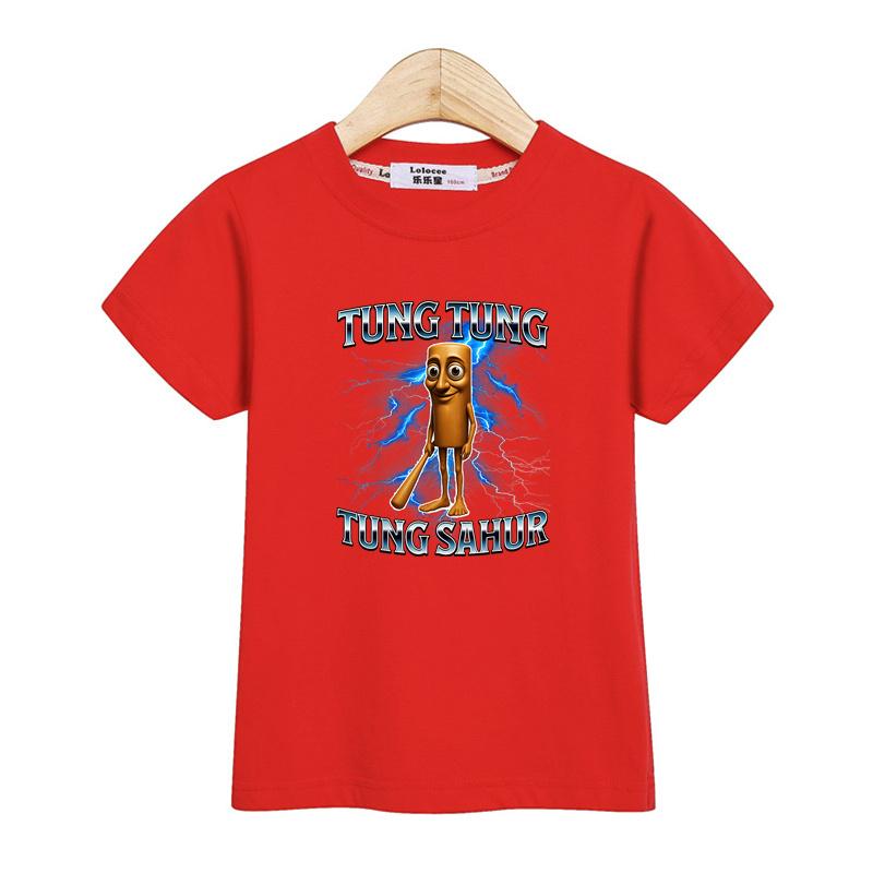 Children Summer Shirt Italian Brainrot Cartoon T-shirt for Boys AI Printed Top Short Sleeved Tees