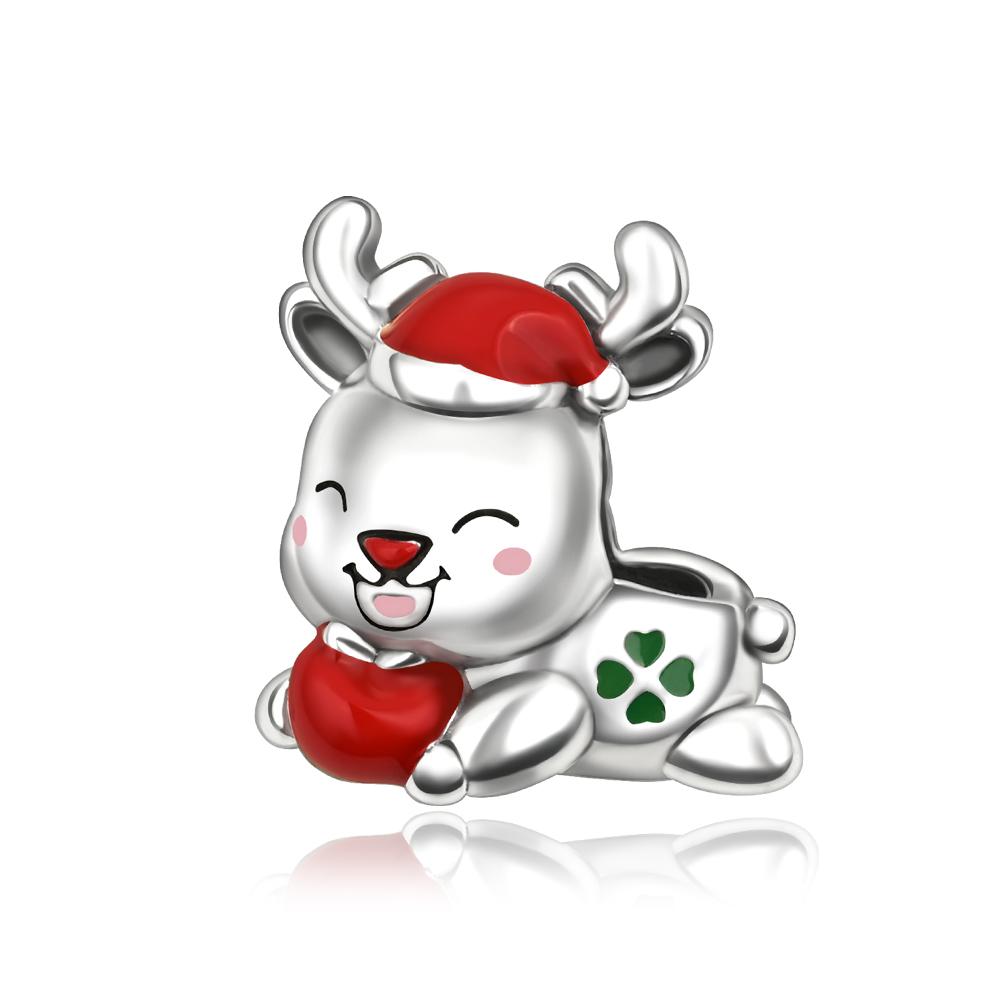Christmas Original Copper Charms Snow Santa Claus Earrings Beads Fit Necklace Bracelets Diy Gifts Fine Jewelry