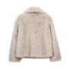 Women's Fall Winter Faux Fox Fur Jacket Fashionable Turn-down Collar Coat Luxurious Cozy Solid Color Overcoat