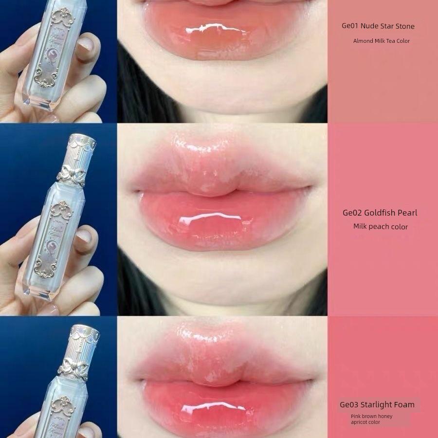 Flower Knows Moonlight Mermaid Lip Glaze Starlight Moonlight Lip Goldfish Lipstick Sun Mirror Pearl Foam