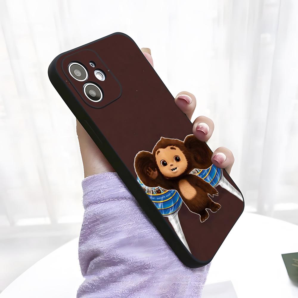 

Милый чехол для телефона Чебурашка C для iPhone 17 Pro Max 15 Pro 16 14 Plus 12 13 Mini 11 Pro Ударопрочный Мягкий чехол iPhoneXS Max